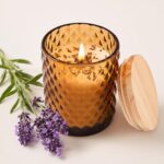 Lavender Candle for Home Scented, 100% Soy Candle for Women with 20H Low-soot Burn Time Aroma, 4.2oz Long Lasting Aromatherapy Jar Candle for Wedding, Birthday, Party