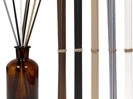 5 Mixed Colors 10inch Diffuser Replacement Sticks - 60Pcs Fiber Reed Fragrance Sticks Refill for Home and Bathroom - Rattan Essential Oil Sticks for Scented Diffuser