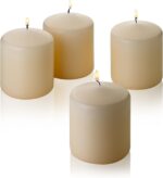 French Vanilla Pillar Scented Candles 3" Tall X 3" Wide Set of 4