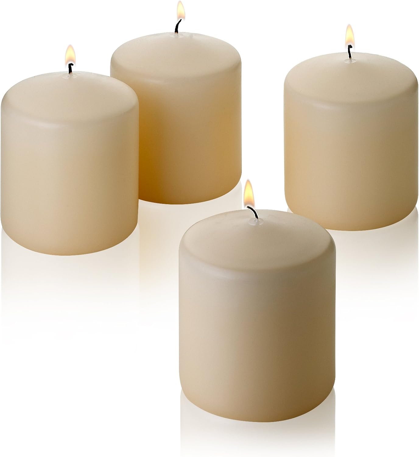 71fDSGz0uoL._AC_SL1500_.jpg French Vanilla Pillar Scented Candles 3" Tall X 3" Wide Set of 4 - Image 1