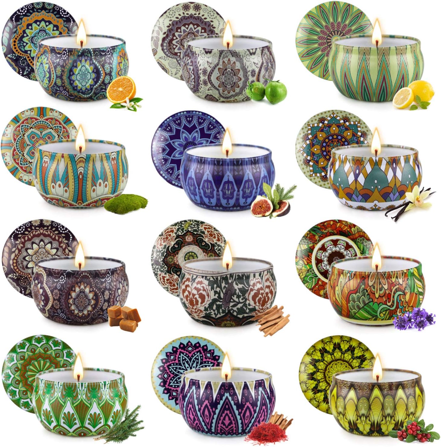816yKrf06qL._AC_SL1500_.jpg Scented Candles Gift Set,12 Pack Candles for Home Scented, 300 Hour Long-Lasting Soy Wax Aromatherapy Candle Set, Valentine's Day Gifts for Her - Image 1