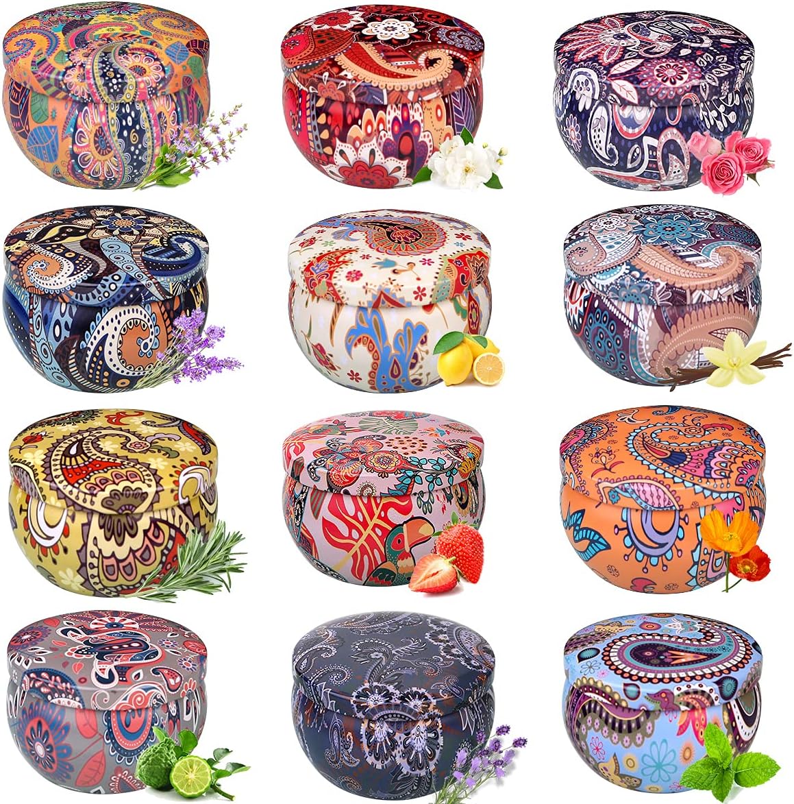 81ERx1RsimL._AC_SL1200_.jpg Valentines Day Gift Candles Set for Her Women, 12 Pack Travel Tin Aromatherapy Candles for Home Scented, Perfect for Birthday, Christmas, Stress Relief, Spa, Bath, and Home Decor - Image 1