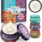 Scented Candles Gift Set: 4 Pack Flower Shaped Christmas Candles for Home Scented - Stress Relief Gifts for Women, Birthday, Mother's Day (Flower)