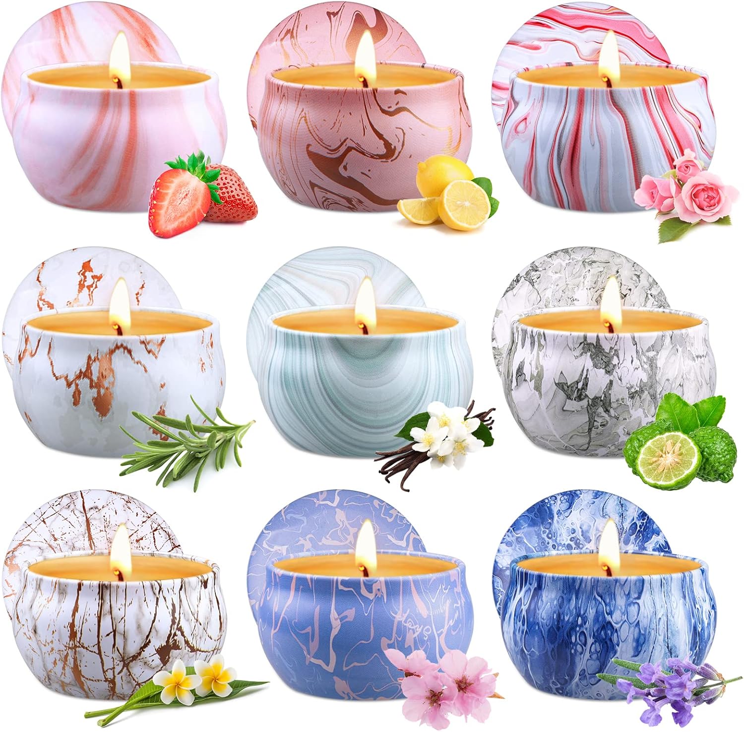 81uXCvd0lsL._AC_SL1500_.jpg Scented Candles Gifts for Women, 2.5oz Aromatherapy Candles for Home Scented, Long Lasting Soy Wax Candle Sets for Women Gift,Small Candles for Gifts Bath Yoga Spa Birthday Gift - Image 1